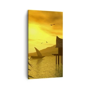 Canvastavla - Bild på duk - Efterlängtad ro - 45x80 cm