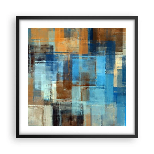Affisch i svart ram - Genom blåa gardinen - 50x50 cm