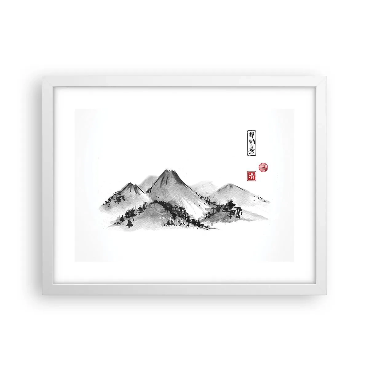 Affisch i vit ram - Bortom fjällen - 40x30 cm