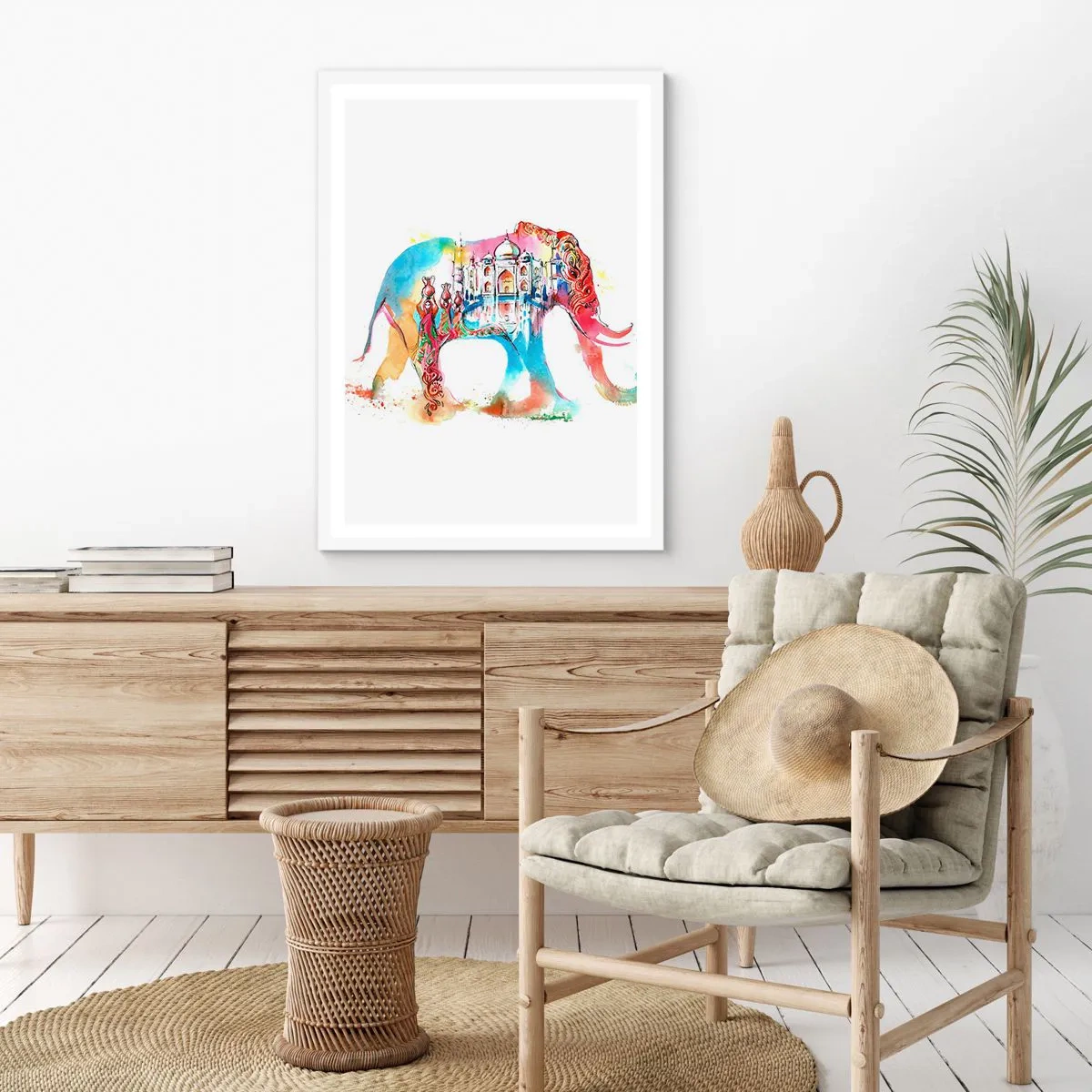 Affisch i vit ram - Indien - kärlekens aura - 70x100 cm