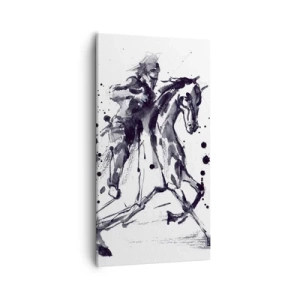 Canvastavla - Bild på duk - Svart riddare - 55x100 cm