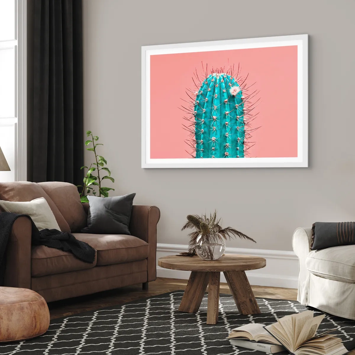 Affisch i vit ram - Titta bara - 100x70 cm