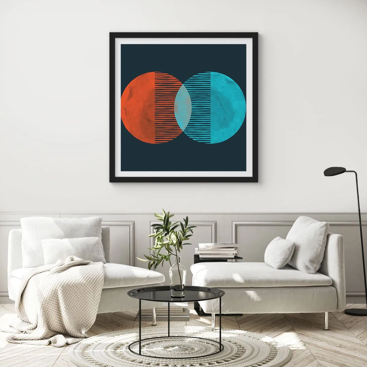 Affisch i svart ram - Astronomisk fantasi - 50x50 cm