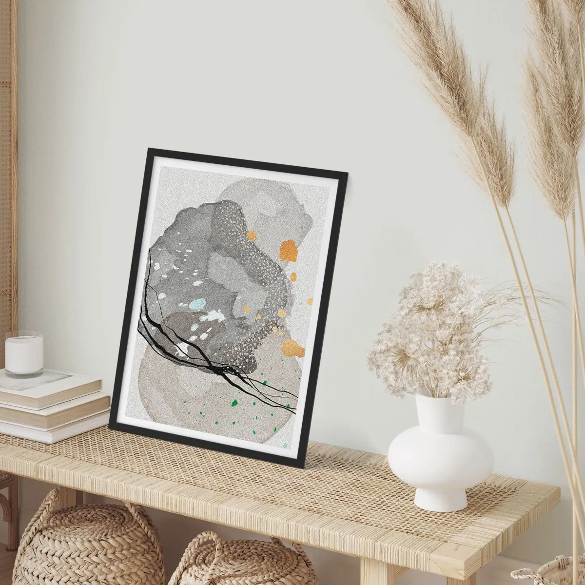 Affisch i svart ram - Organisk komposition - 40x50 cm