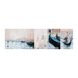 Fototapet Prov Standard Eco - Bortom vatten, bortom dimma - Bit, Stad, Venedig - 100x30 cm