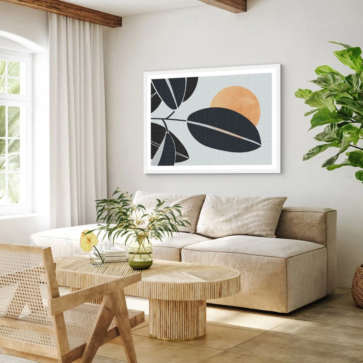 Affisch i vit ram - Het sommardag - 91x61 cm