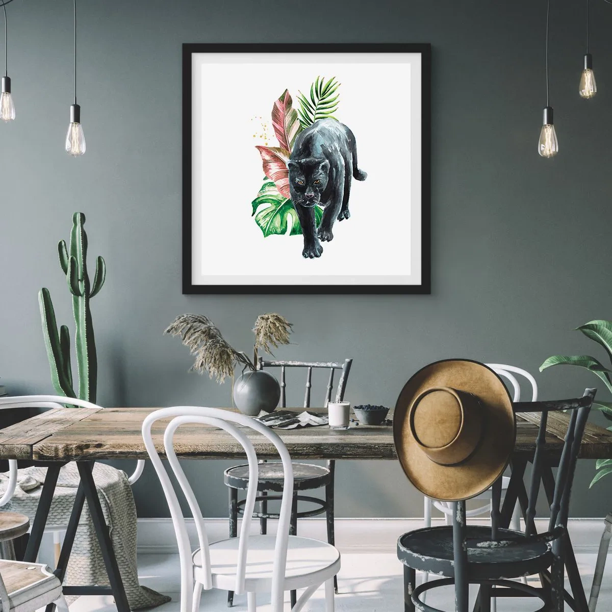 Affisch i svart ram - Vilt hjärta - 40x40 cm