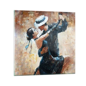 Glastavla - Bild på glas - A la Rudolf Valentino - 40x40 cm