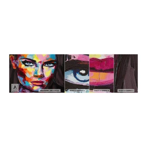 Provbit av fototapet Premium Canvas - Själen är också färgglad - Porträtt av en kvinna, Ansikte, Bit - 100x30 cm