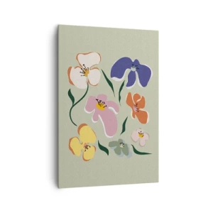 Canvastavla - Bild på duk - Penséer  - 70x100 cm