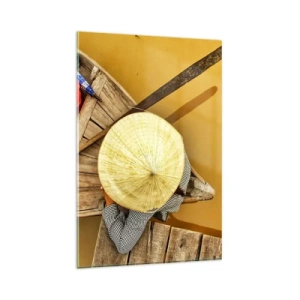 Glastavla - Bild på glas - Liv på den gula floden - 80x120 cm