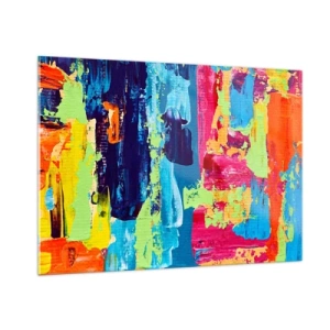 Glastavla - Bild på glas - Livet är skönt! - 100x70 cm