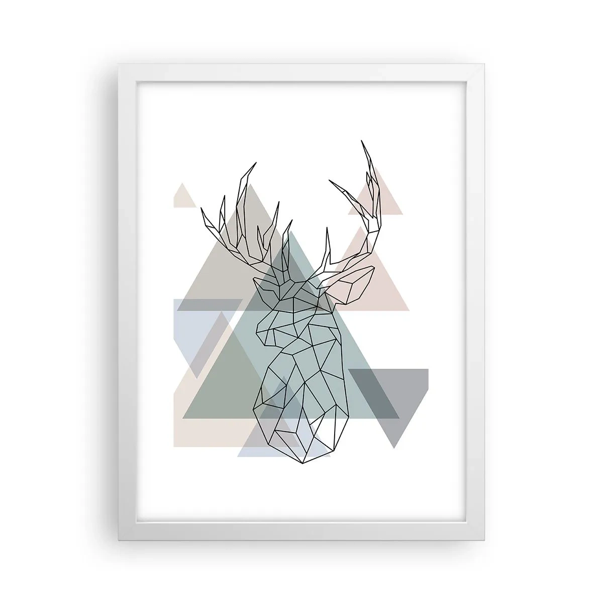 Affisch i vit ram - I en geometrisk skog - 30x40 cm
