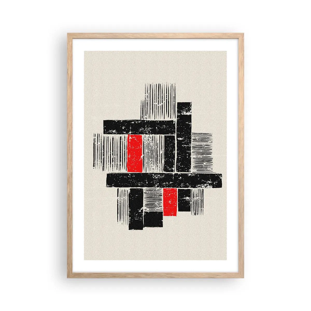 Affisch i ram av ljusek - Rött och svart - 50x70 cm