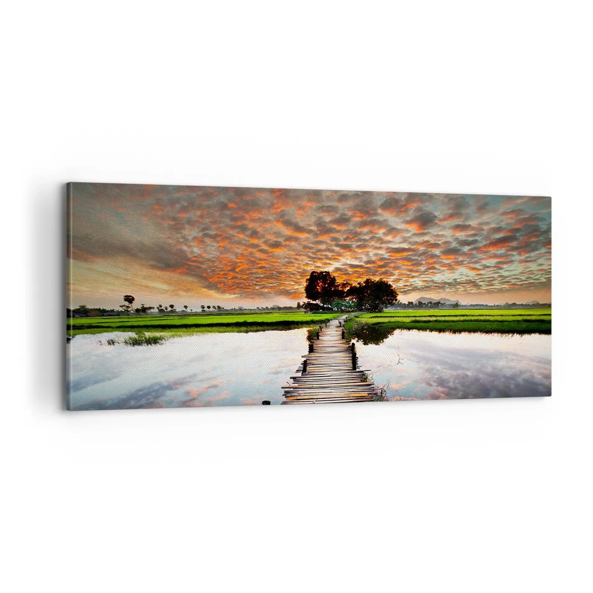 Canvastavla - Bild på duk - Fäll ut armarna - andas  - 100x40 cm