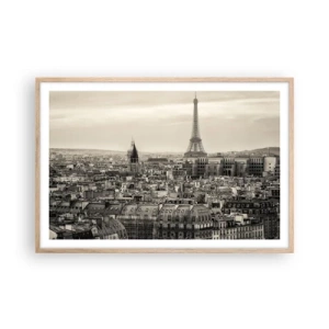 Affisch i ram av ljusek - Över Paris tak - 91x61 cm