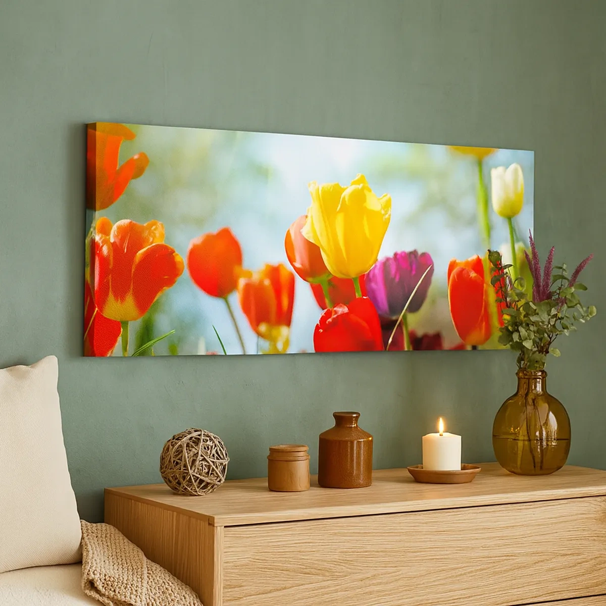 Canvastavla - Bild på duk - Solens alla färger - 30x30 cm