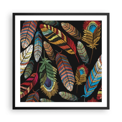 Affisch i svart ram - Fågelkarneval - 60x60 cm