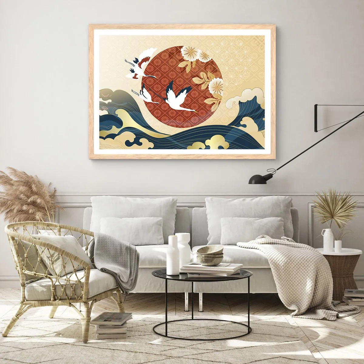 Affisch i ram av ljusek - Japansk saga - 70x50 cm