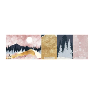 Provbit av fototapet Premium Canvas - Nattvakt - Grafik, Landskap, Berg - 100x30 cm