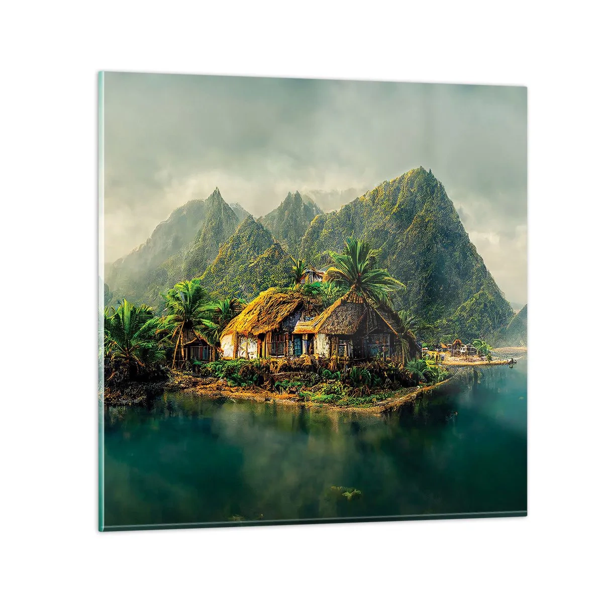 Glastavla - Bild på glas - Tropiskt paradis - 30x30 cm