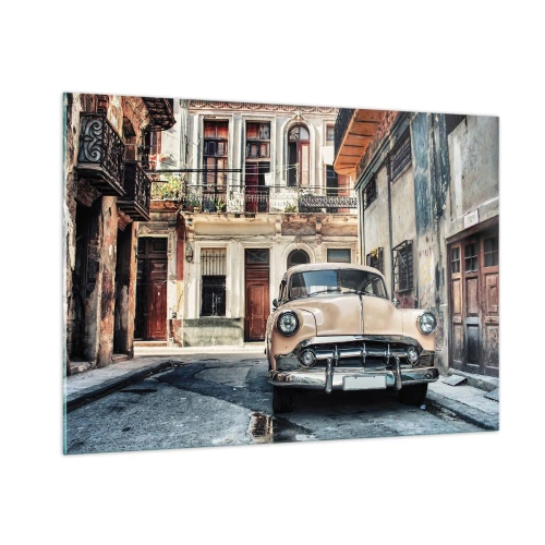 Glastavla - Bild på glas - Siesta i Havana - 100x70 cm