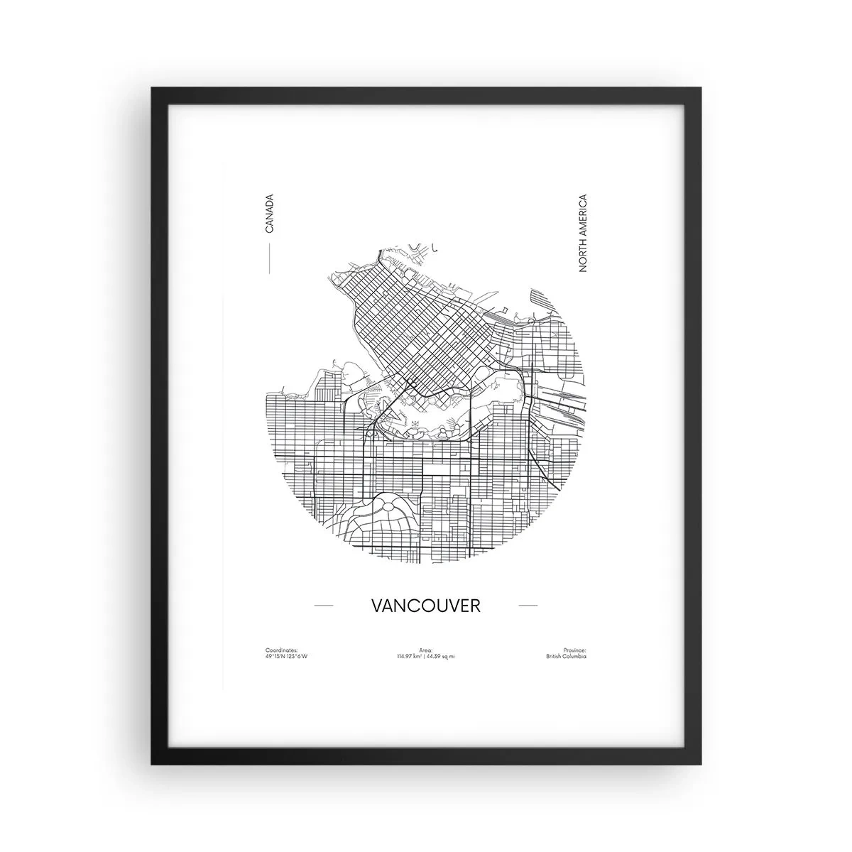 Affisch i svart ram - Vacouvers anatomi - 40x50 cm