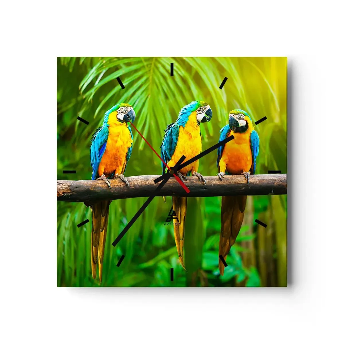 Väggklocka - Klocka på glas - Har du hört att hon...? - 40x40 cm