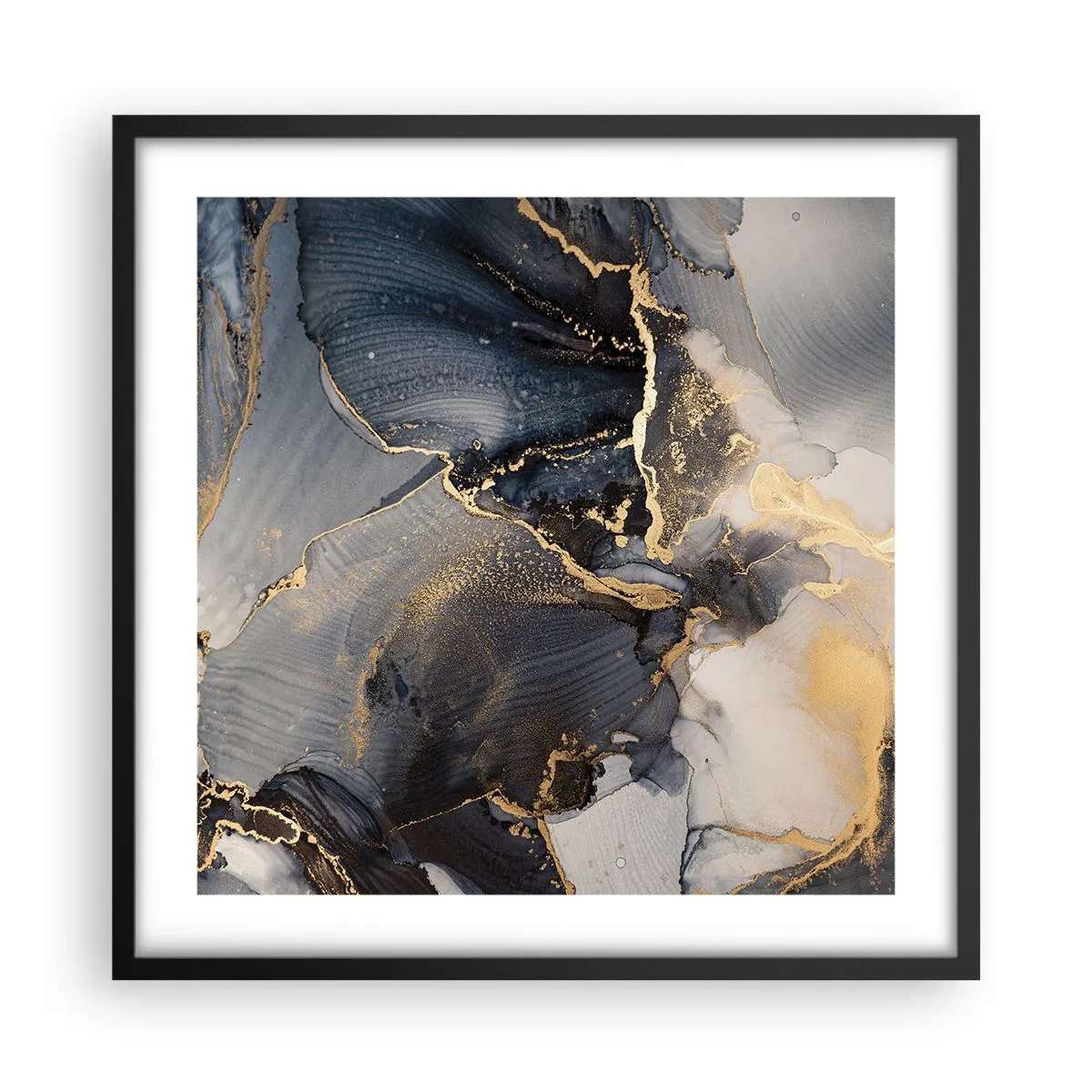 Affisch i svart ram - En stens liv - 50x50 cm