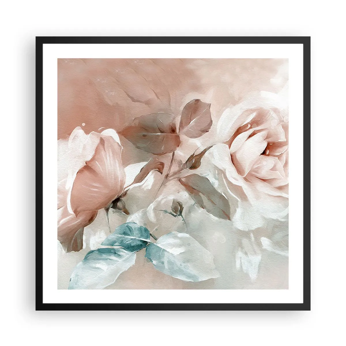 Affisch i svart ram - Romantikens anda - 60x60 cm