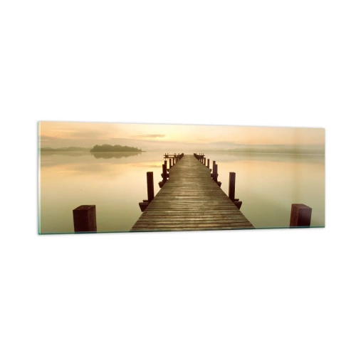 Glastavla - Bild på glas - Förgryning, gryning, ljus - 90x30 cm