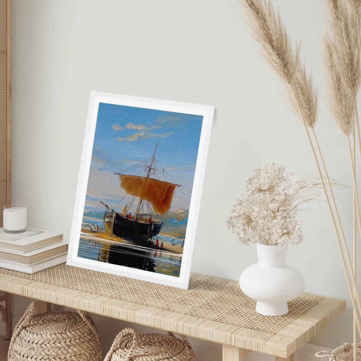 Affisch i vit ram - Vatten, jord, luft - 61x91 cm