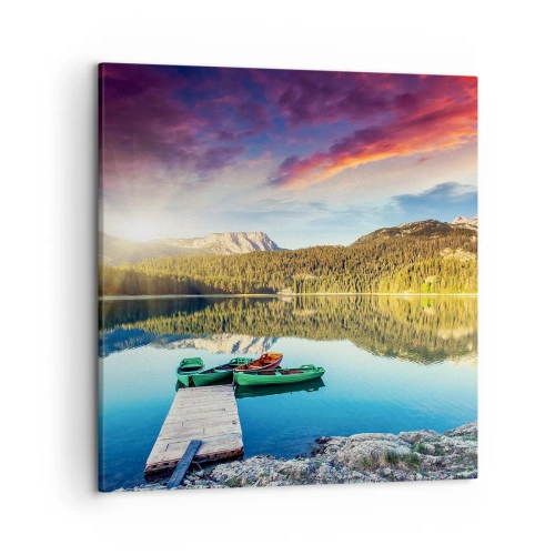 Canvastavla - Bild på duk - Vid spegelklart vatten - 50x50 cm