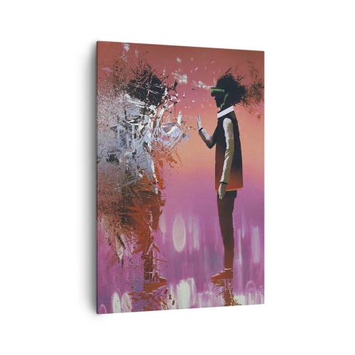 Canvastavla - Bild på duk - Kan man titta in i sig själv? - 70x100 cm