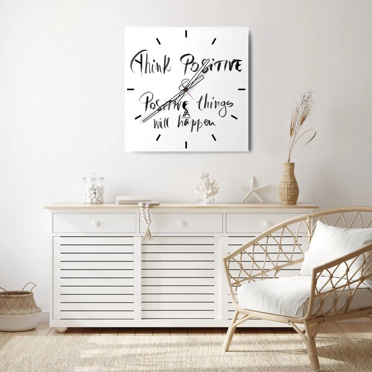 Väggklocka - Klocka på glas - Hur ska man leva? - 40x40 cm