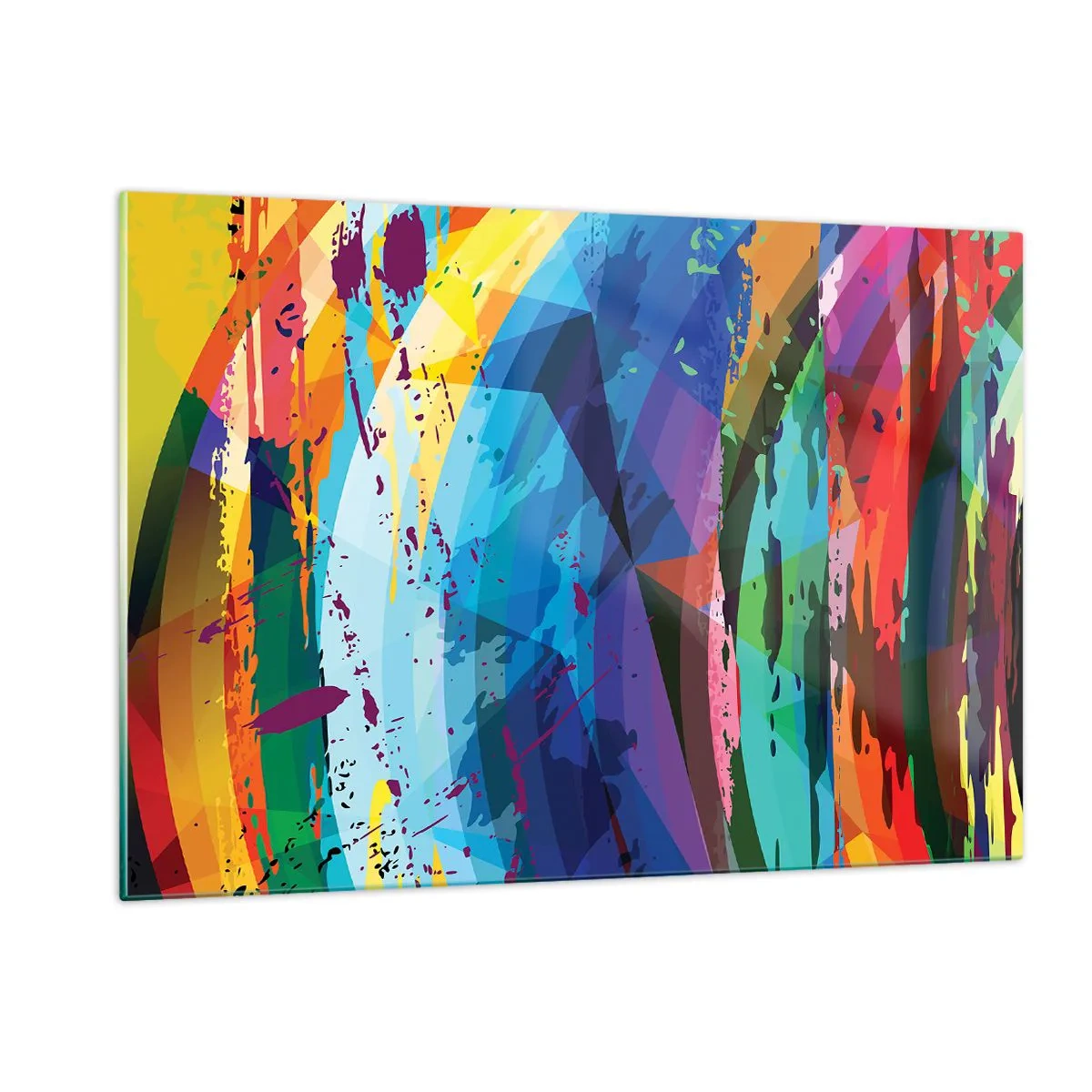 Glastavla - Bild på glas - Färgglad yrsel - 120x80 cm