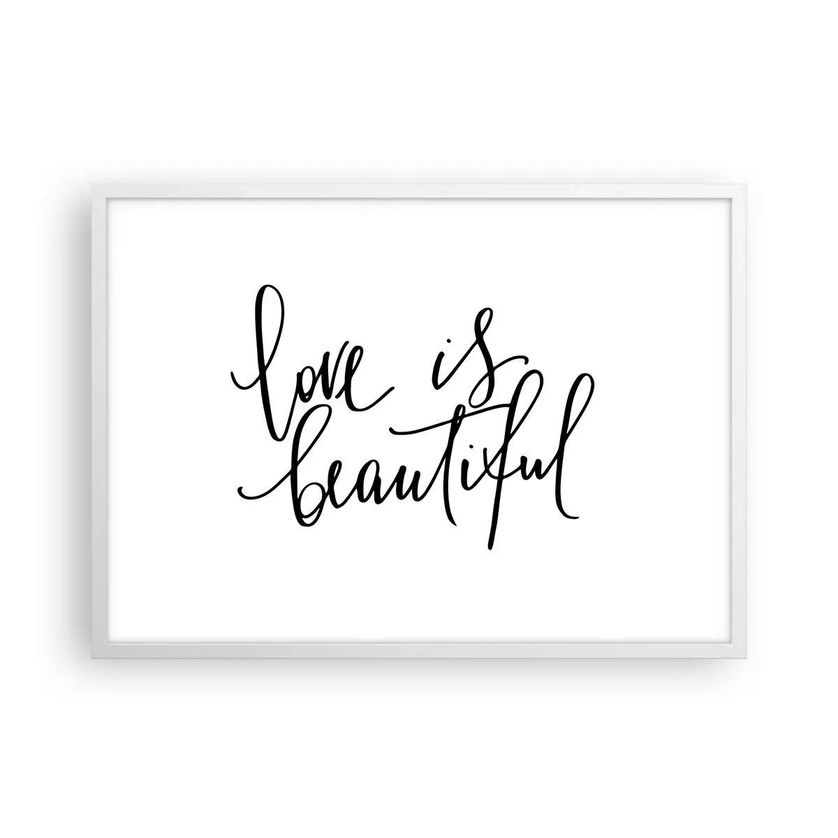 Affisch i vit ram - Läs och upprepa - 70x50 cm