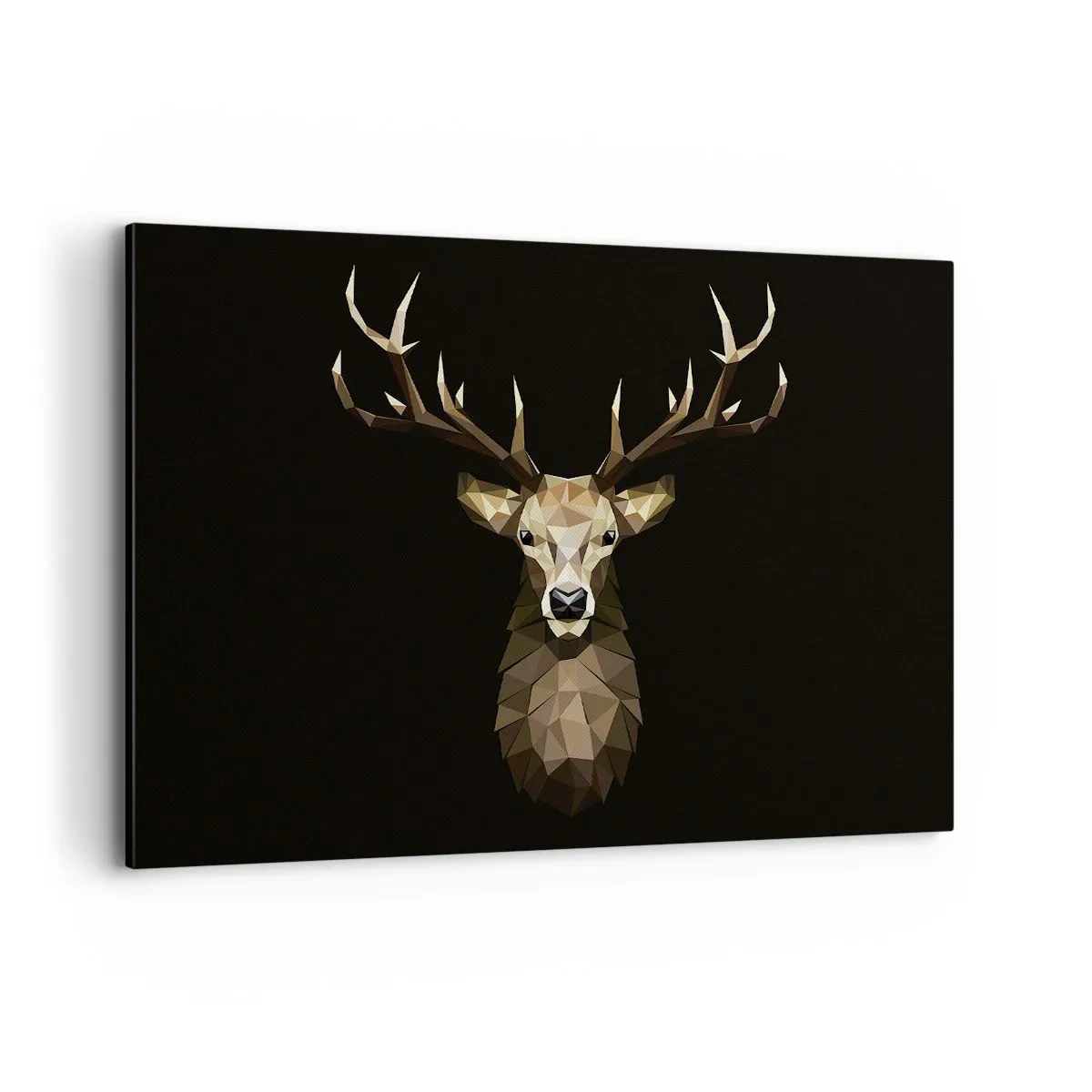 Canvastavla - Bild på duk - Kubistisk hjort - 120x80 cm