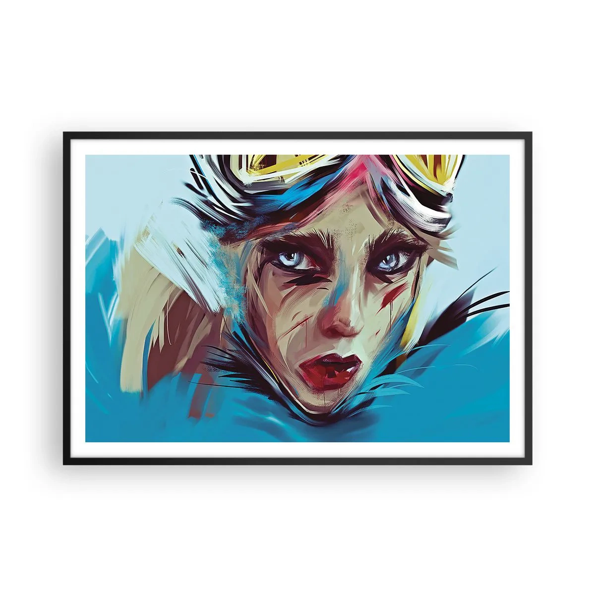 Affisch i svart ram - Vägkämpe - 100x70 cm