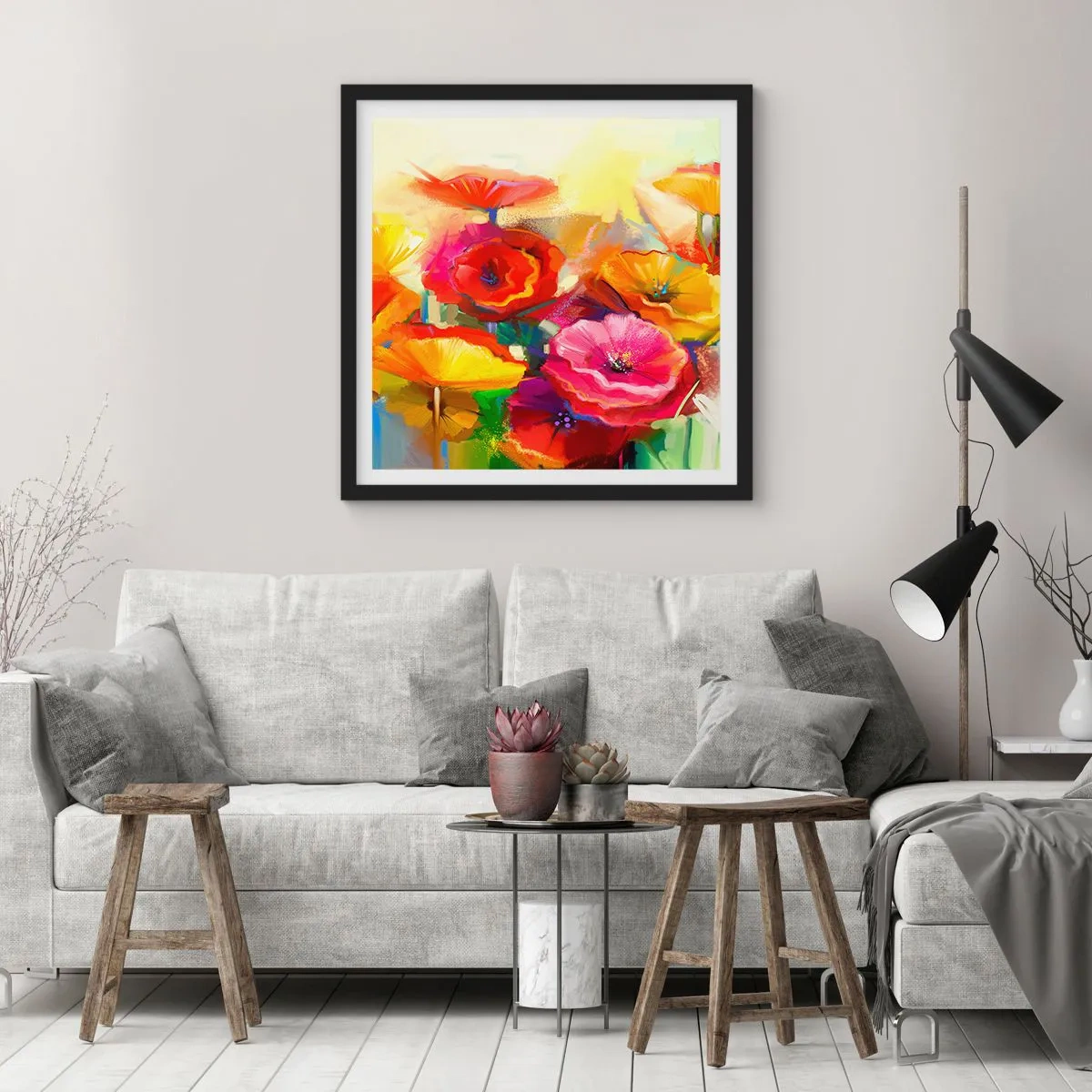 Affisch i svart ram - Inte bara rött - 60x60 cm