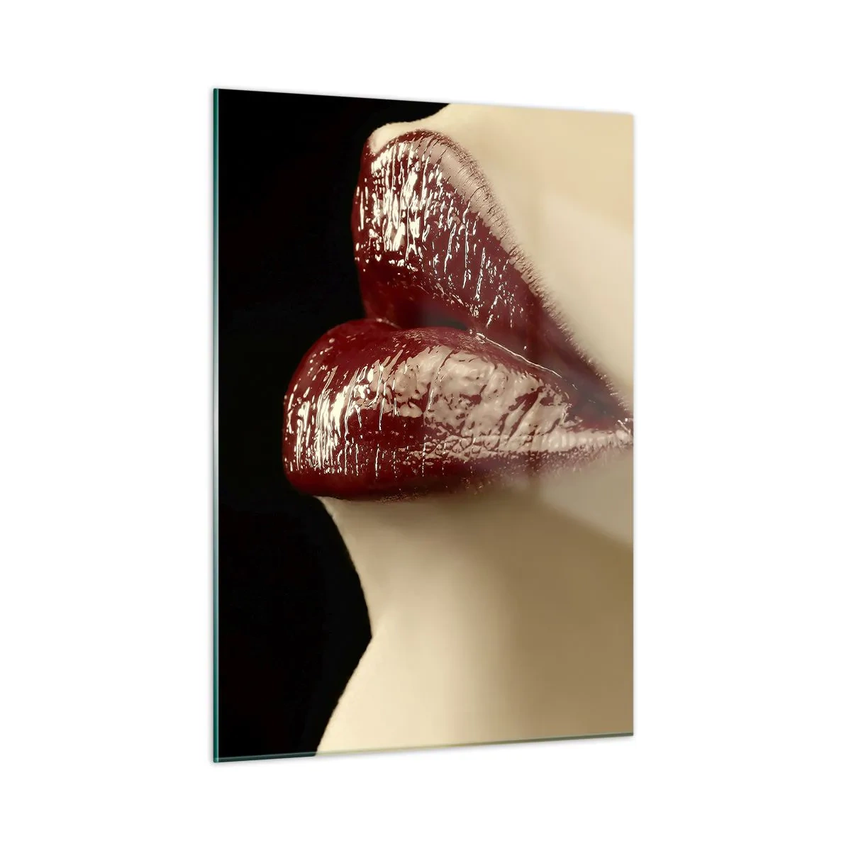 Glastavla - Bild på glas - Karminets sensualitet och glans - 50x70 cm