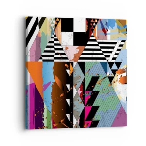 Canvastavla - Bild på duk - Geometriskt och organiskt - 30x30 cm