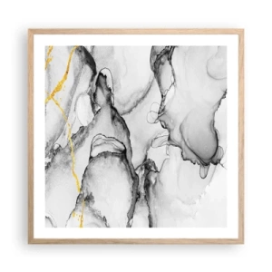 Affisch i ram av ljusek - Komposition med guldmotiv - 60x60 cm