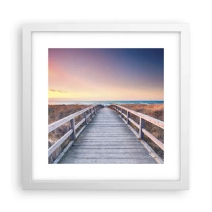 Affisch i vit ram - Kvällssken i Östersjön - 30x30 cm