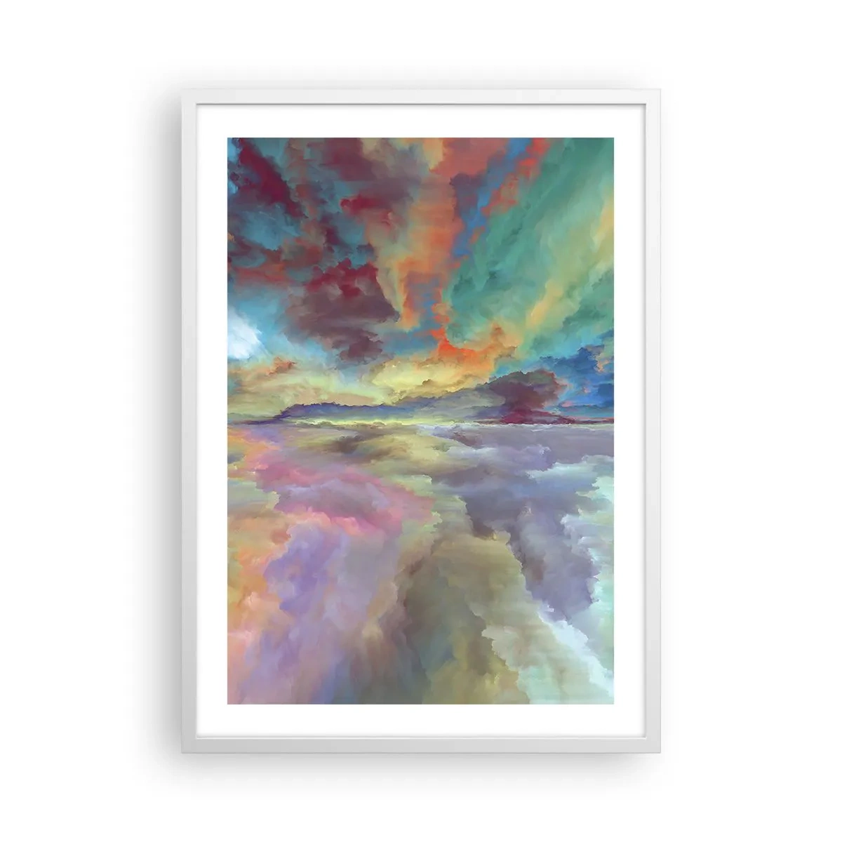 Affisch i vit ram - Två himlar - 50x70 cm