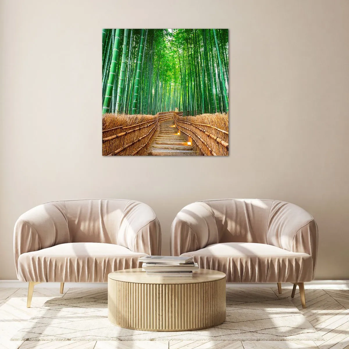 Glastavla - Bild på glas - Asiatiska kulturens essäns - 50x50 cm