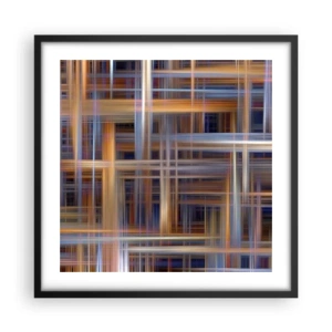 Affisch i svart ram - Vävd av ljus - 50x50 cm