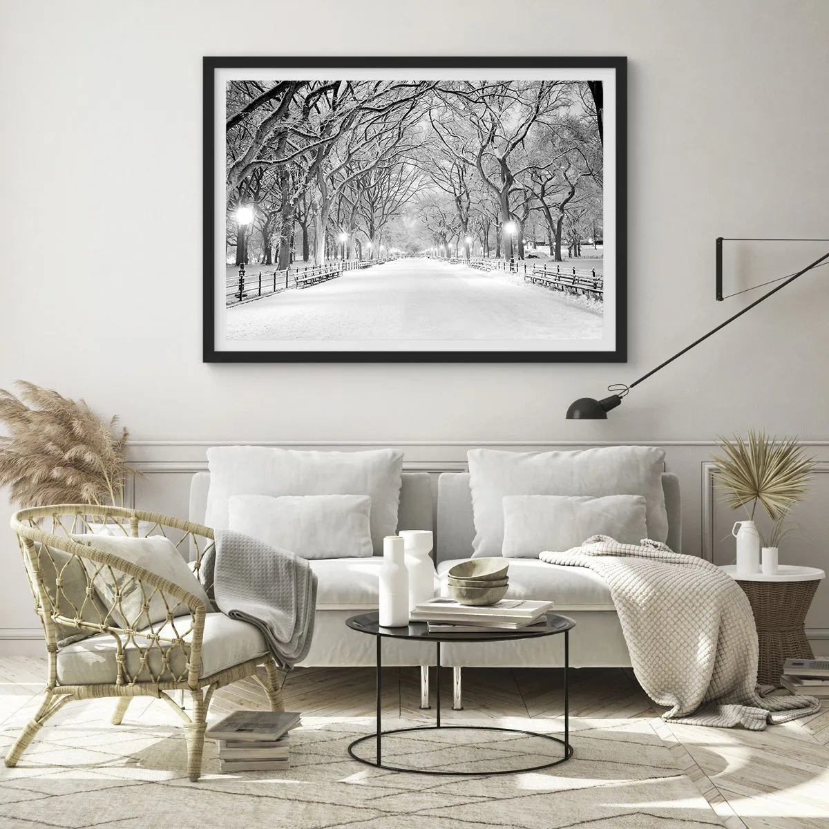 Affisch i svart ram - De fyra årstiderna - vinter - 70x50 cm
