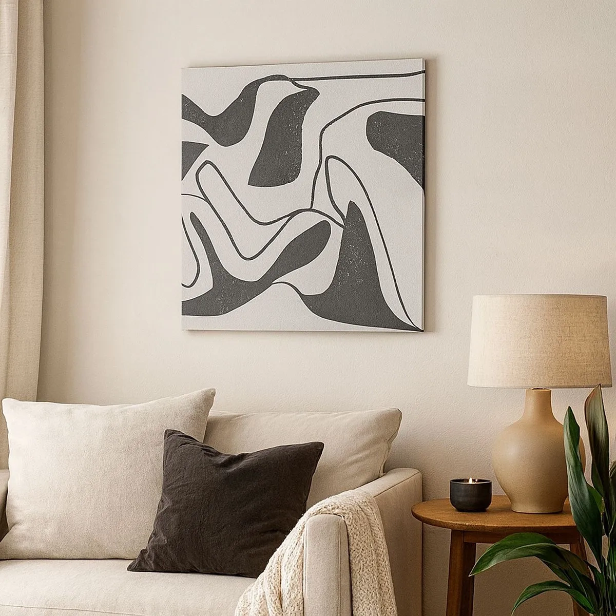 Canvastavla - Bild på duk - Abstrakt lek i en labyrint - 30x30 cm