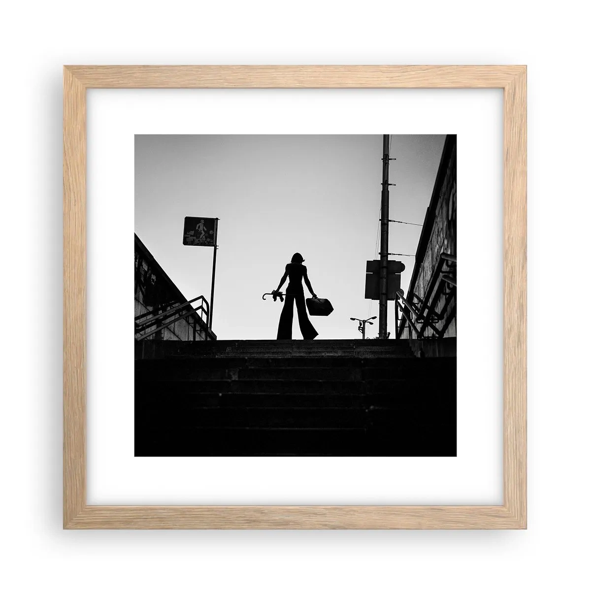 Affisch i ram av ljusek - Stadsvandring - 30x30 cm